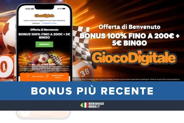 Il bonus di benvenuto più recente nel gioco digitale.