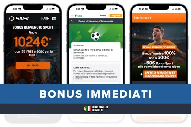 Offerte di benvenuto per scommesse sportive immediate.